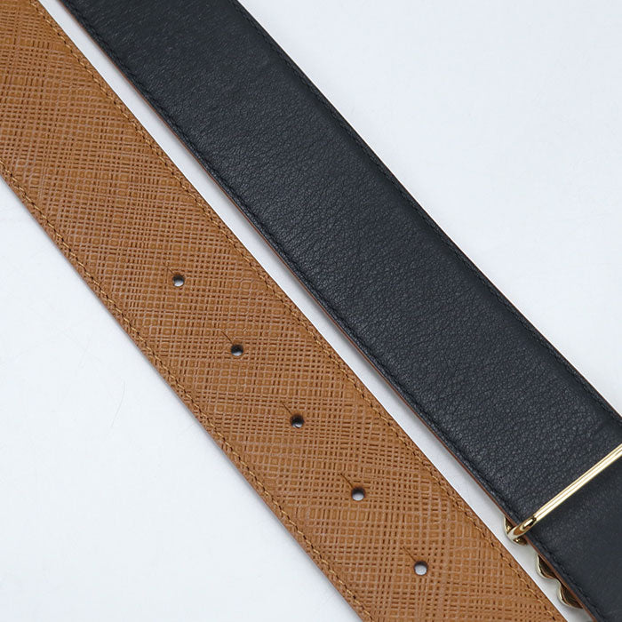 LOEWE Anagram Reversible Calfskin Belt - Brown
