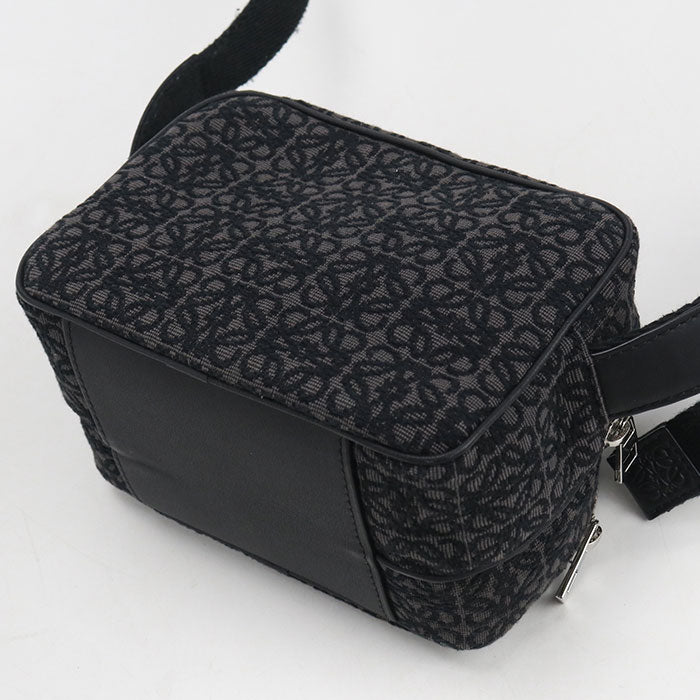 LOEWE Anagram Mini Camera Bag Jacquard Shoulder Bag - Black
