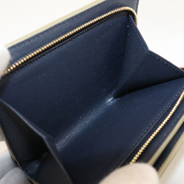 LOEWE ノット カーフ 二つ折り財布 コンパクトウォレット - カーキ