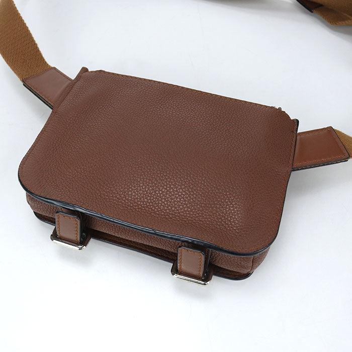 LOEWE ミリタリー バムバッグ アナグラム カーフスキン ボディバッグ - ブラウン