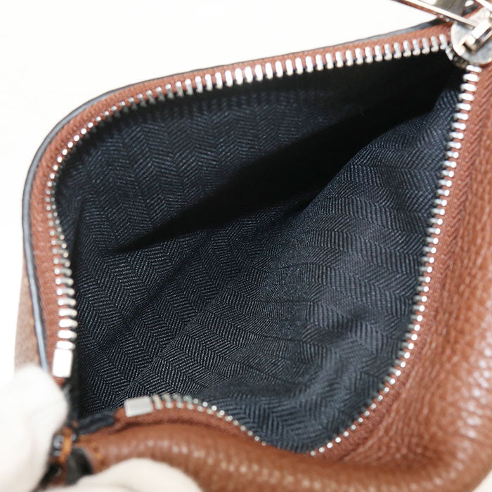 LOEWE ミリタリー バムバッグ アナグラム カーフスキン ボディバッグ - ブラウン