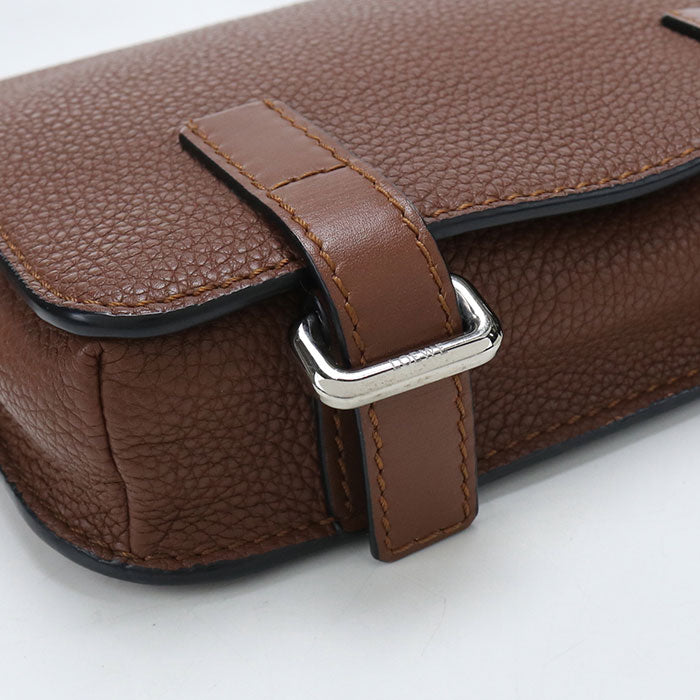 LOEWE ミリタリー バムバッグ アナグラム カーフスキン ボディバッグ - ブラウン