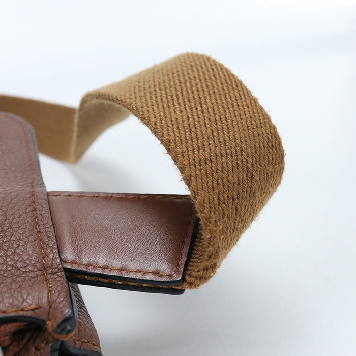 LOEWE ミリタリー バムバッグ アナグラム カーフスキン ボディバッグ - ブラウン