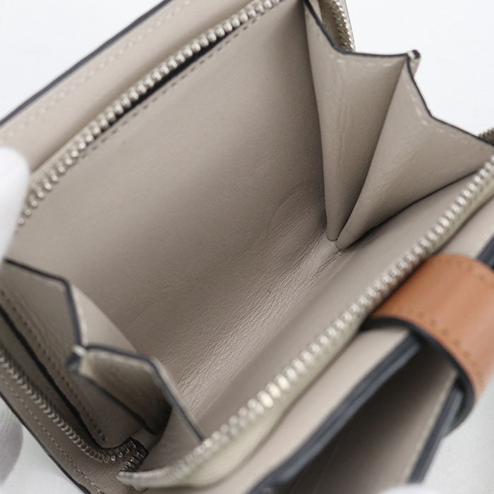 LOEWE Anagram Compact Zip Wallet in Calfskin - Green