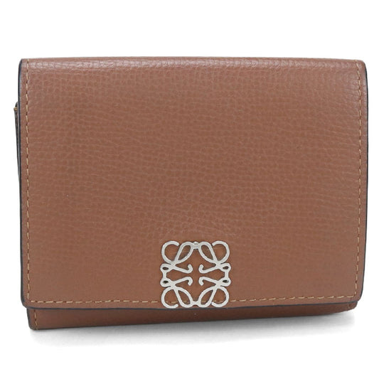 LOEWE Anagram Trifold Wallet in Brown Calfskin