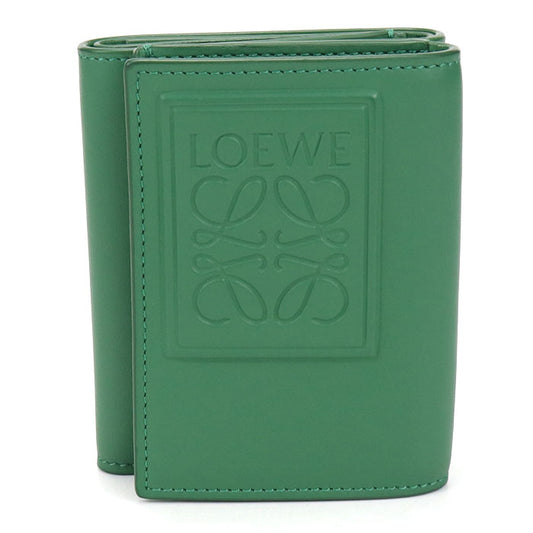 LOEWE Anagram Trifold Wallet in Calfskin - Green