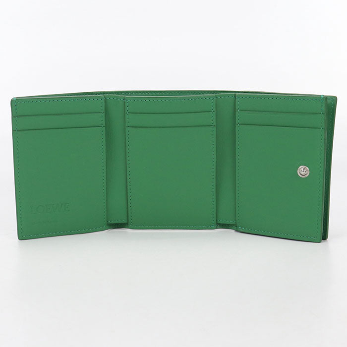 LOEWE Anagram Trifold Wallet in Calfskin - Green