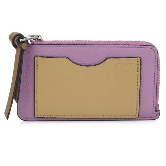 LOEWE Calfskin Coin Case and Card Case - Purple and Brown