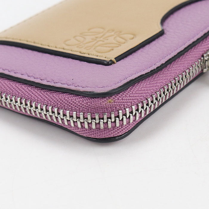 LOEWE Calfskin Coin Case and Card Case - Purple and Brown