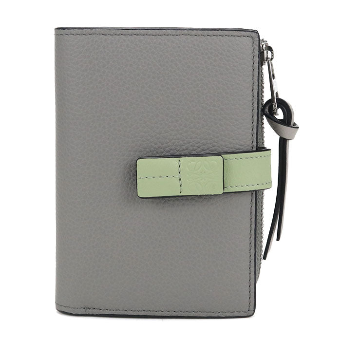 LOEWE Slim Zip Bifold Wallet in Calfskin - Grey