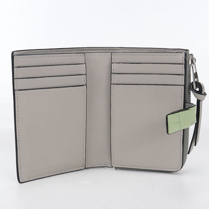 LOEWE Slim Zip Bifold Wallet in Calfskin - Grey