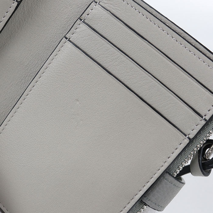 LOEWE Slim Zip Bifold Wallet in Calfskin - Grey