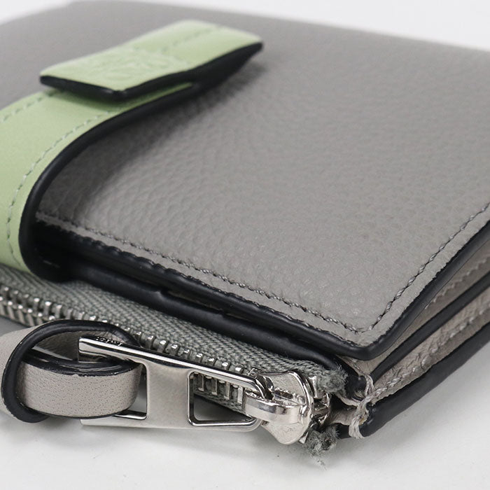 LOEWE Slim Zip Bifold Wallet in Calfskin - Grey