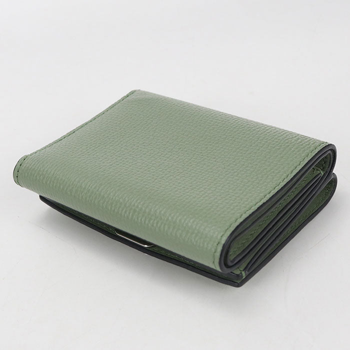 LOEWE Anagram Calfskin Tri-fold Compact Wallet - Green
