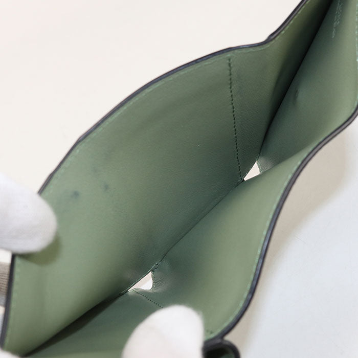 LOEWE Anagram Calfskin Tri-fold Compact Wallet - Green