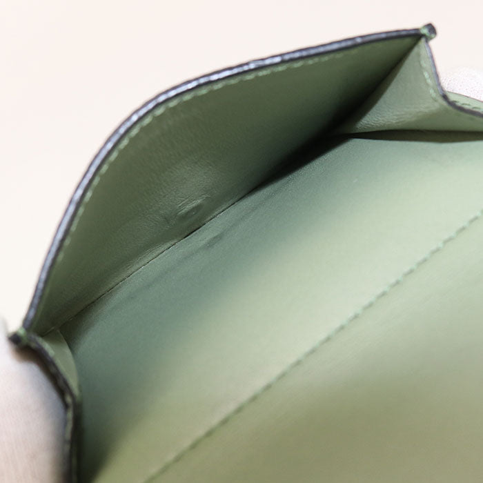 LOEWE Anagram Calfskin Tri-fold Compact Wallet - Green