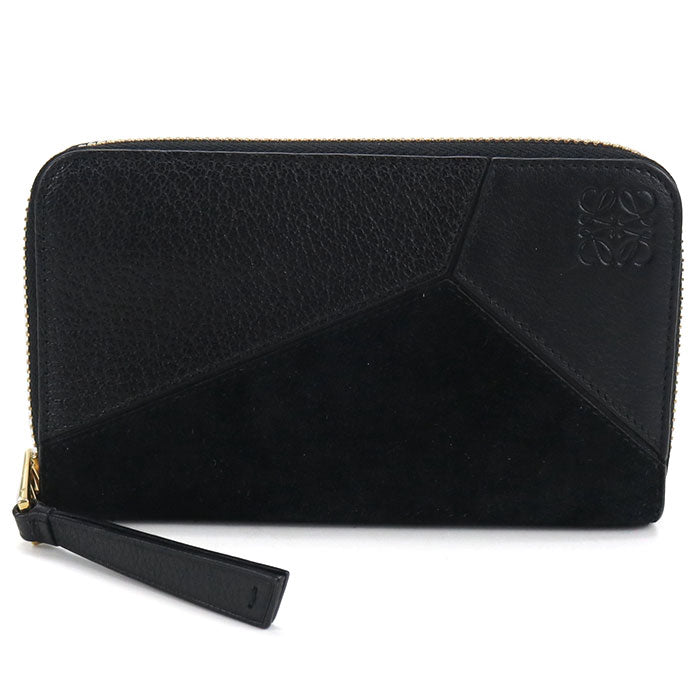LOEWE Puzzle Calfskin Long Wallet - Black