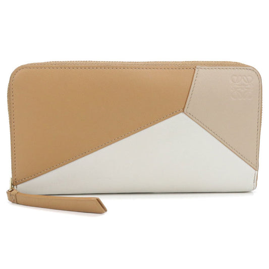LOEWE パズル ジップアラウンドウォレット カーフスキン 長財布 ロングウォレット - ベージュ