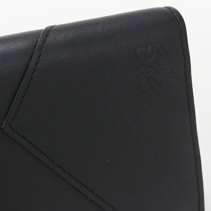 LOEWE パズル ロング ホリゾンタル カーフスキン 二つ折り長財布 ロングウォレット - ブラック