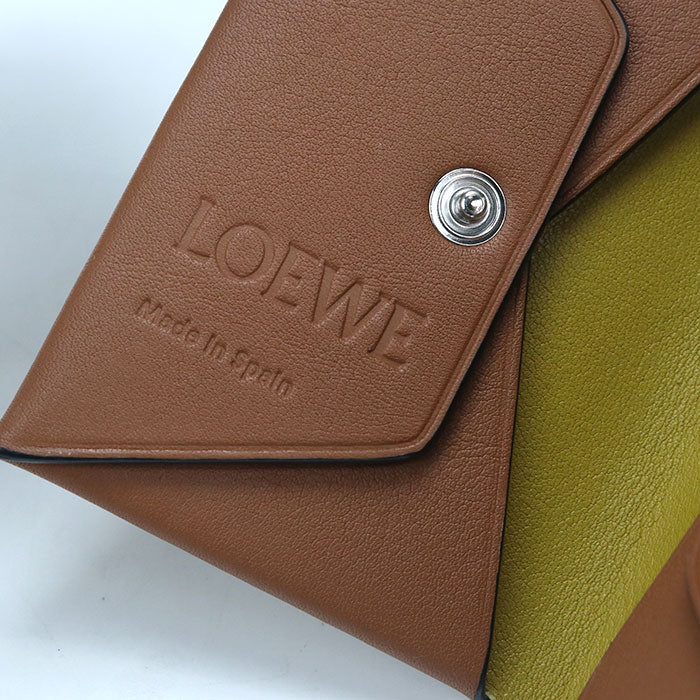 LOEWE アナグラム バイフォールド カーフスキン カードケース - ブラウン
