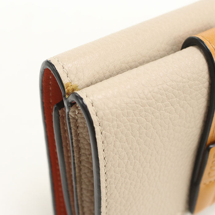 LOEWE【ロエベ】 トライフォールドウォレット アナグラム 三つ折り財布 カーフ レディース