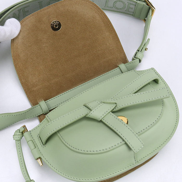 LOEWE Gate Dual Mini Soft Calfskin Shoulder Bag - Green