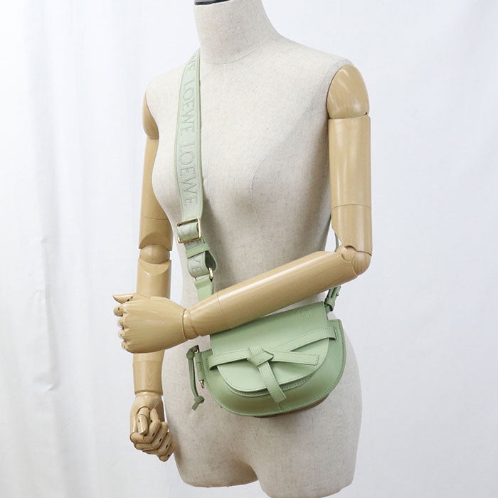 LOEWE Gate Dual Mini Soft Calfskin Shoulder Bag - Green