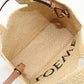 LOEWE Font Tote Small Raffia Handbag/Shoulder Bag - Beige