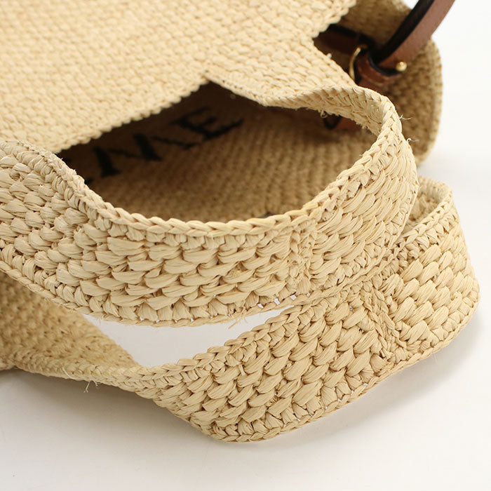 LOEWE Font Tote Small Raffia Handbag/Shoulder Bag - Beige