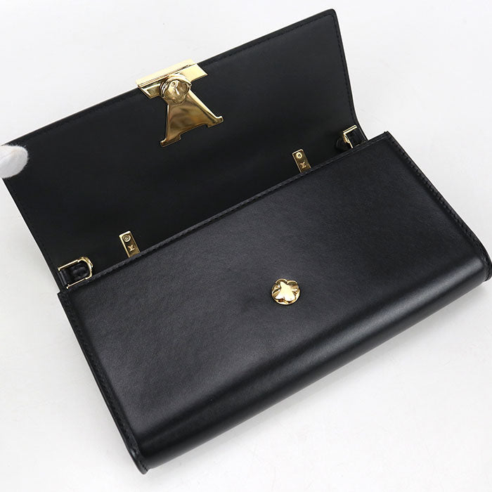 LOUIS VUITTON Capucines Calfskin Chain Wallet - Black