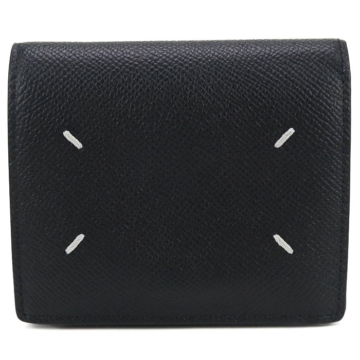 Maison Margiela 4-Stitch Calf Leather Bi-Fold Compact Wallet - Black