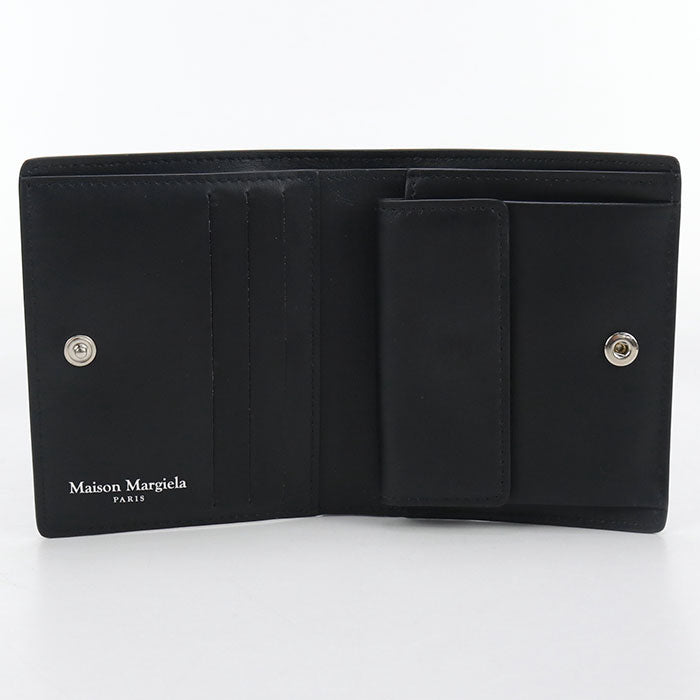Maison Margiela 4-Stitch Calf Leather Bi-Fold Compact Wallet - Black