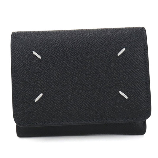 Maison Margiela Calf Leather Tri-fold Compact Wallet - Black