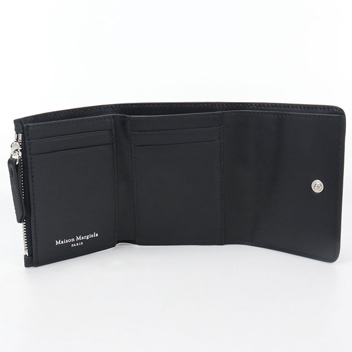 Maison Margiela Calf Leather Tri-fold Compact Wallet - Black