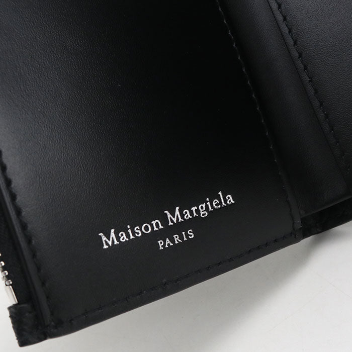 Maison Margiela Calf Leather Tri-fold Compact Wallet - Black