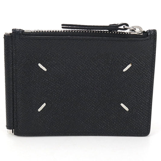 Maison Margiela 4-Stitch Money Clip Wallet Leather Bifold Compact Wallet - Black