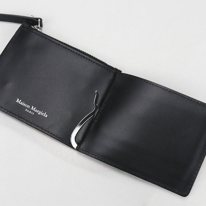Maison Margiela 4-Stitch Money Clip Wallet Leather Bifold Compact Wallet - Black