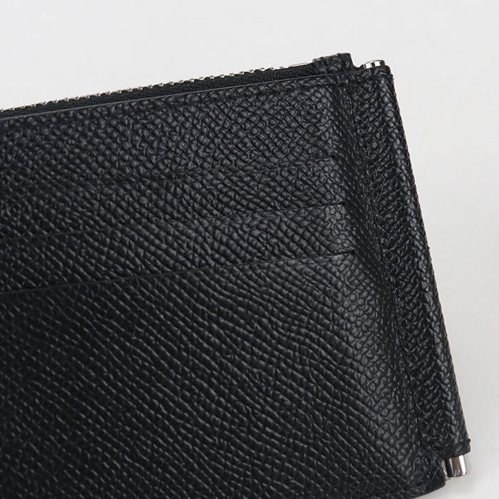 Maison Margiela 4-Stitch Money Clip Wallet Leather Bifold Compact Wallet - Black