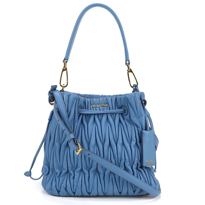 MIUMIU Matelasse Leather Handbag/Shoulder Bag - Blue