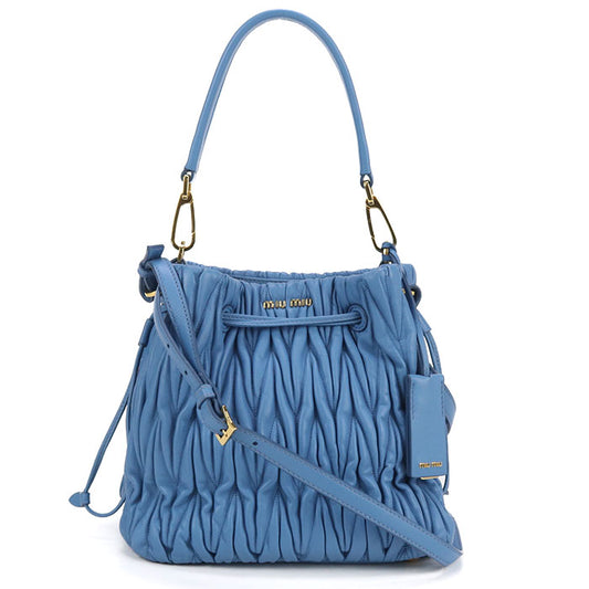 MIUMIU Matelasse Leather Handbag/Shoulder Bag - Blue