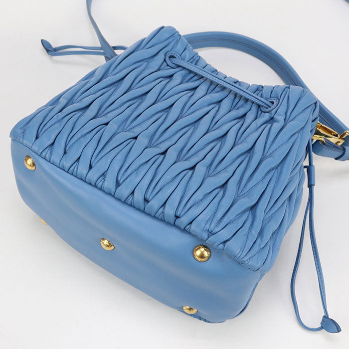 MIUMIU Matelasse Leather Handbag/Shoulder Bag - Blue