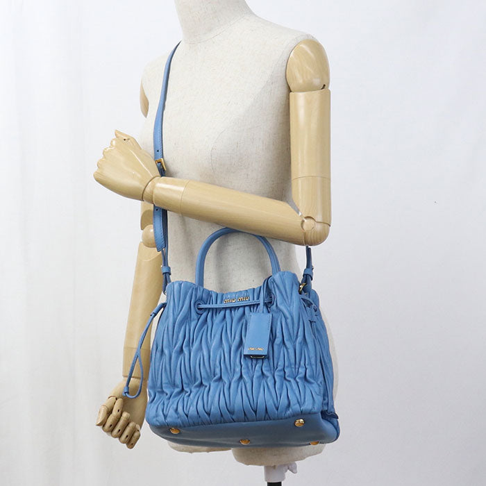 MIUMIU Matelasse Leather Handbag/Shoulder Bag - Blue