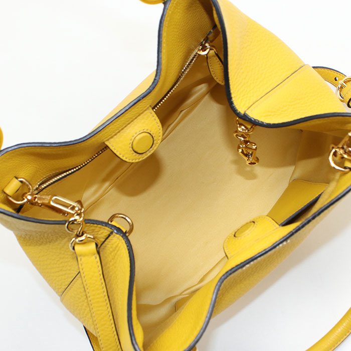 MIUMIU Vitello Phoenix Leather Tote/Shoulder Bag - Yellow