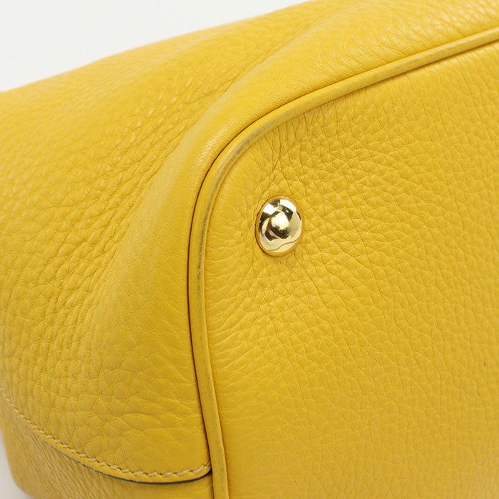 MIUMIU Vitello Phoenix Leather Tote/Shoulder Bag - Yellow