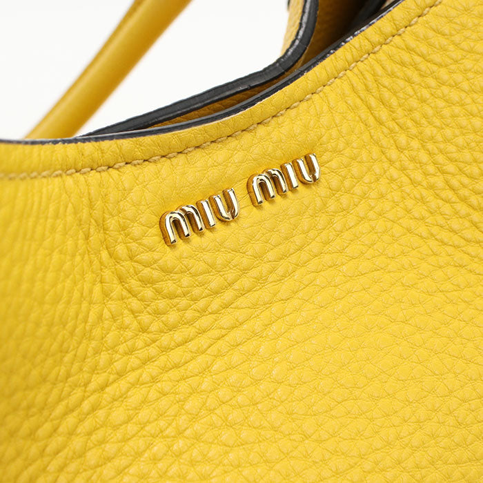 MIUMIU Vitello Phoenix Leather Tote/Shoulder Bag - Yellow