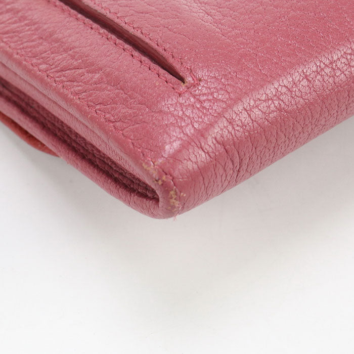 MIUMIU Goat Leather Long Wallet - Red