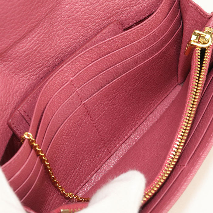 MIUMIU Goat Leather Long Wallet - Red