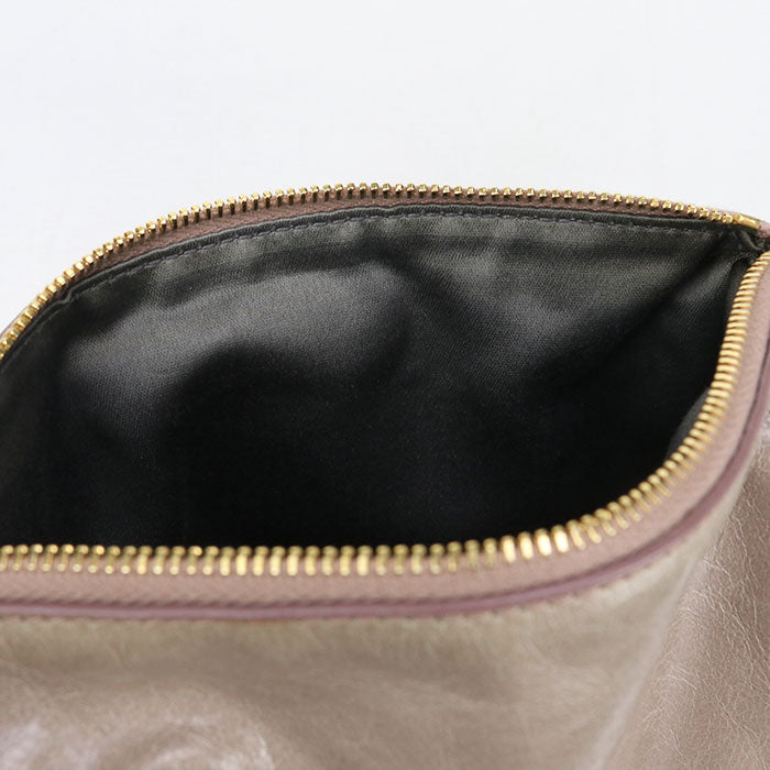 MIUMIU Side Ribbon Leather Shoulder Bag - Beige