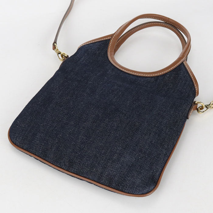 MIUMIU Ivy Mini Denim Handbag/Shoulder Bag - Navy