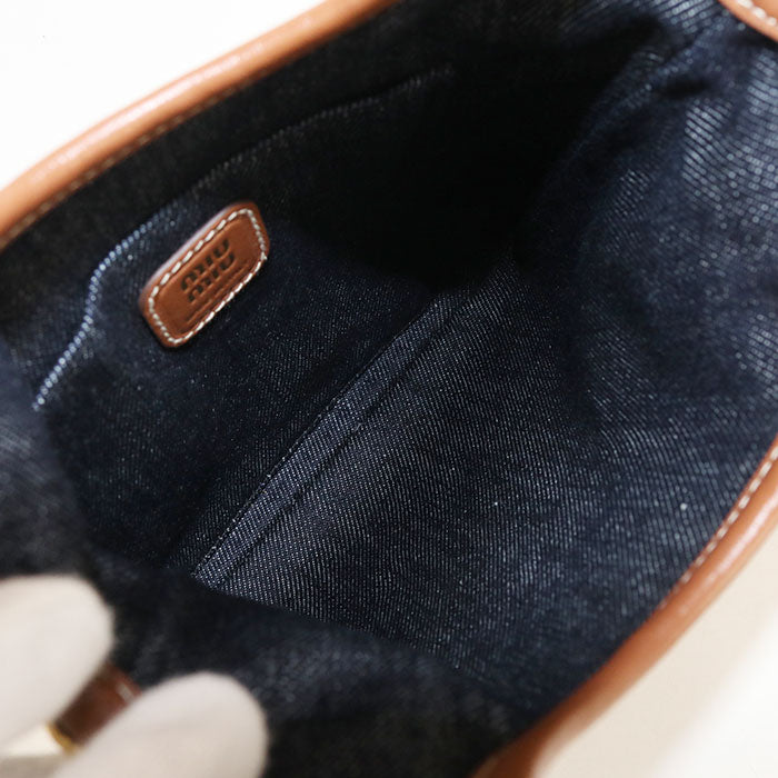 MIUMIU Ivy Mini Denim Handbag/Shoulder Bag - Navy